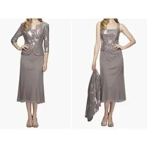 Alex Evenings | Dresses | Alex Evenings Sequined Aline Midi Dress And Jacket Size 4 | Poshmark Alex Evenings | Dresses | Alex Evenings Sequined Aline Midi Dress And Jacket Size 4 | Poshmark